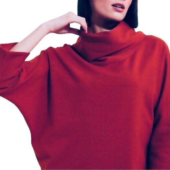 Sympli Sweaters - Sympli 3/4 Batwing Sleeve Ribbed Slub Turtleneck Top Size 10